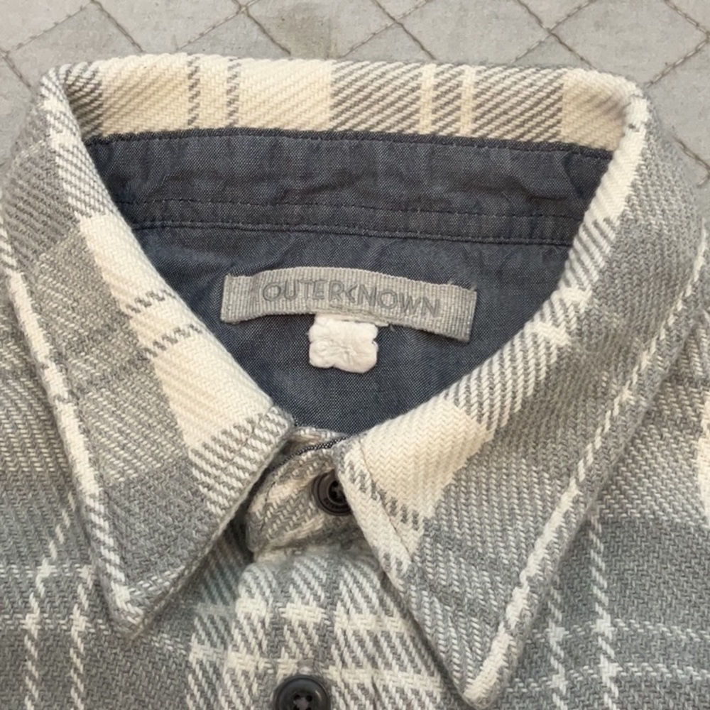 Outerknown Gray Plaid Casual Button Down Shirt - image 4